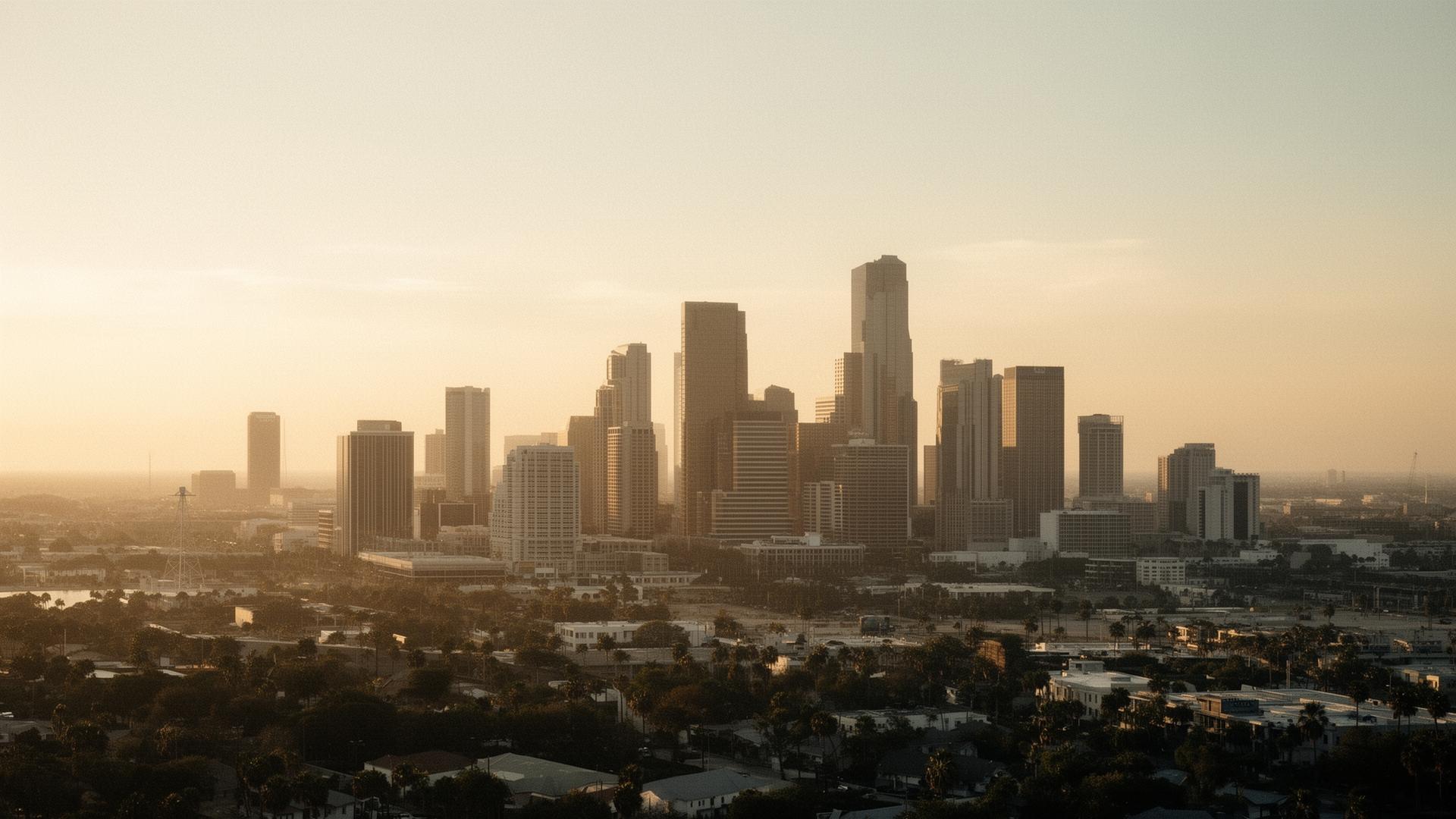 Tampa skyline at golden hour